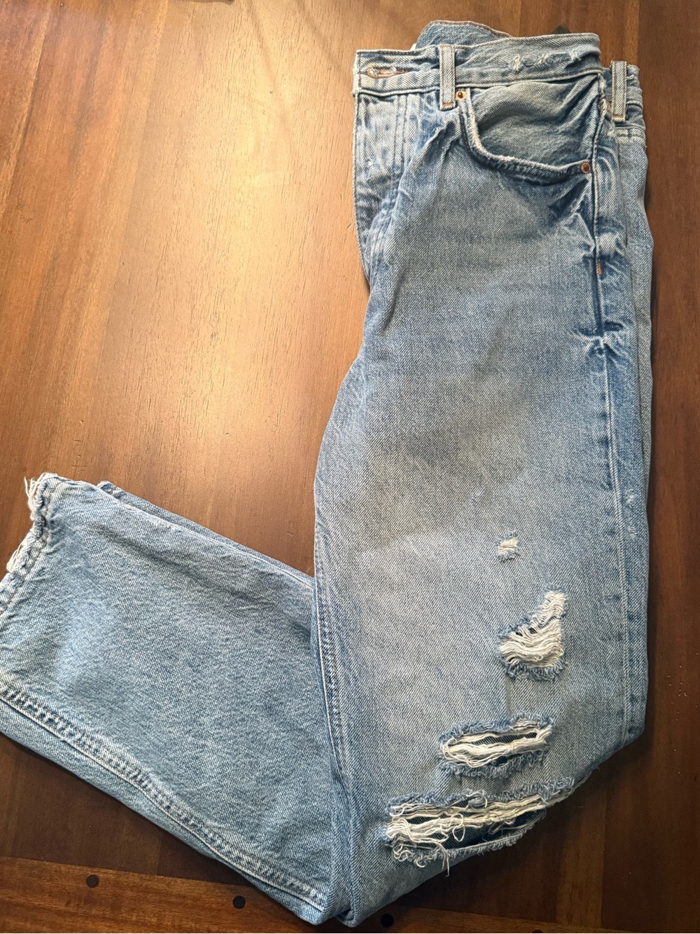 Zara high rise Straight Leg Jeans Sz 6 bliss